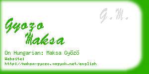 gyozo maksa business card